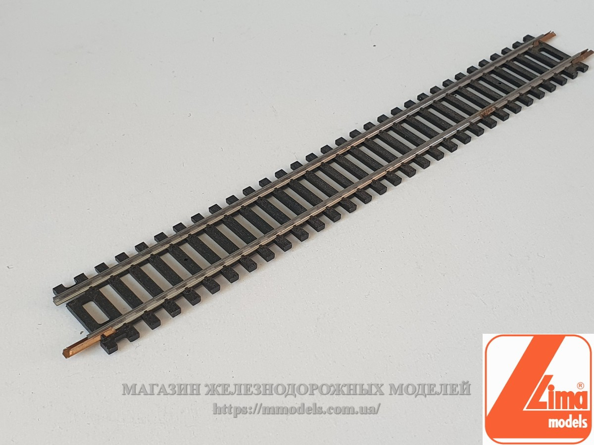 Прямий рельс довжина 22 см, масштаб H0, 1:87, стан б/у, Lima виробництво Італія