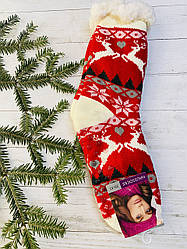 Шкарпетки жіночі з хутра олені  червоний 35-38, 39-41