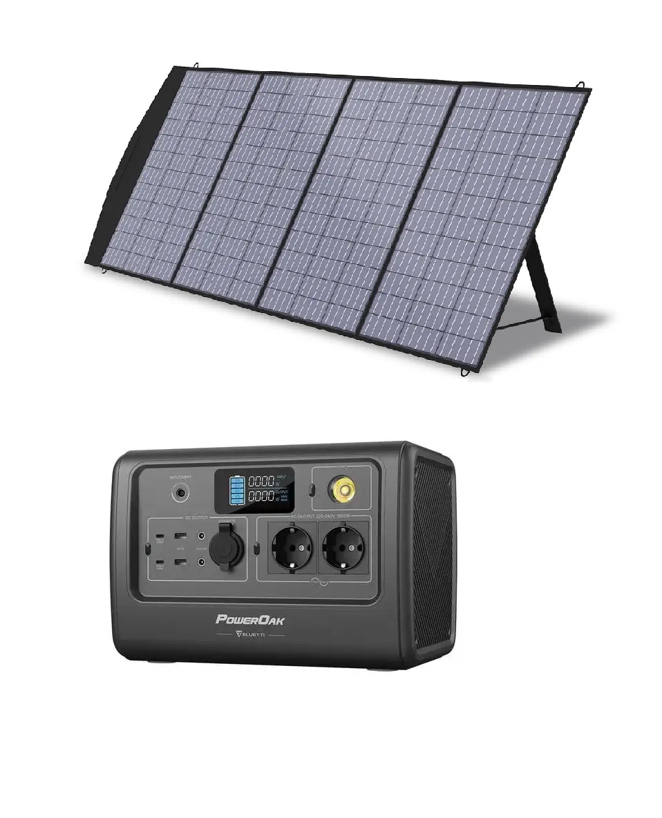 Зарядна станція із сонячною панеллю Bluetti EB70 + Solar panel 200W. Сонячний генератор 1000 Вт