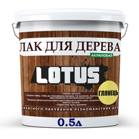 Лак акриловый для дерева LOTUS бесцветный глянцевый, 0.5 л