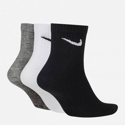 Носки Nike Everyday Lightweight Ankle (3 пари) Білий/Серій/Чорний - SX7677-964, фото 3