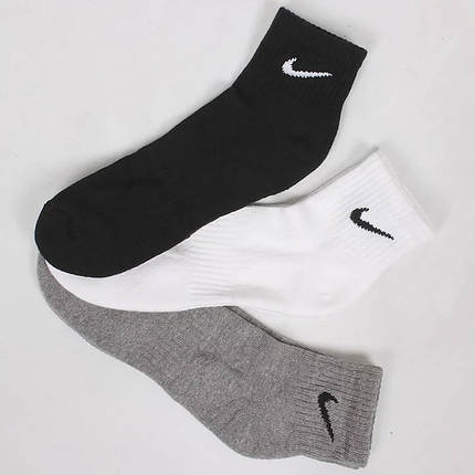 Носки Nike Everyday Cushioned Ankle (3 пари) Білий/Серій/Чорний - SX7667-964, фото 3