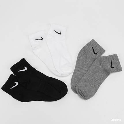 Носки Nike Everyday Cushioned Ankle (3 пари) Білий/Серій/Чорний - SX7667-964, фото 4