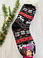 Шкарпетки жіночі з хутра, шкарпетки з овечої шерсті , новорічні носки, носки олені 35-38, 39-41 чорні, фото 2