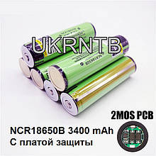 NCR18650B Panasonic 3400 mAh Li-Ion акумулятор з платою захисту / Батарея 3400 мАг / Ліхтар / Повер банк