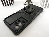 Протиударний чохол Camshield для Samsung A33 5G чорний, Ударостійкий чохол Самсунг А33 з кільцем і шторкою, фото 7