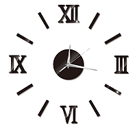 Годинник на стіну 3Д, чорний, оригінальний годинник для декору будинку або квартири, діаметр до 50 см
