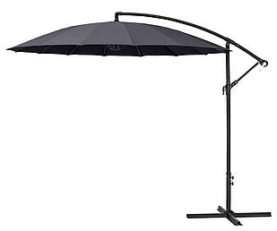 Зонт з нахилом купола 285см сірий