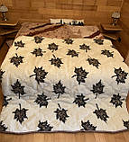 Хутряна двостороння ковдра кленовий лист 175*210, фото 2