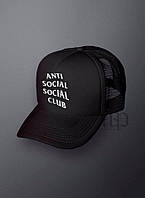 Кепка тракер Анти социал (Anti Social), с сеткой черная