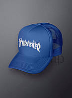 Кепка тракер Трешер (Thrasher), с сеткой синяя
