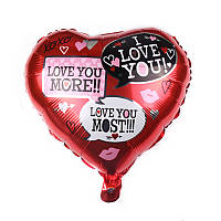 Куля фольгована серце "Освідчення в коханні" червоне (Китай)