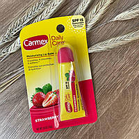 Carmex, щоденний догляд, зволожуючий бальзам для губ, полуниця, SPF 15, 10 г