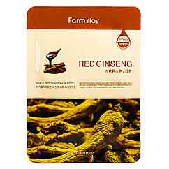 Тканинна маска для обличчя зволожуюча FarmStay Red Ginseng з екстрактом женьшеню 23 мл