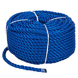 Веревка Polyester 3 strand rope 6mm*30m blue