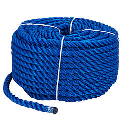 Веревка Polyester 3 strand rope 10mm*30m blue