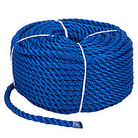 Веревка Polyester 3 strand rope 8mm*30m blue
