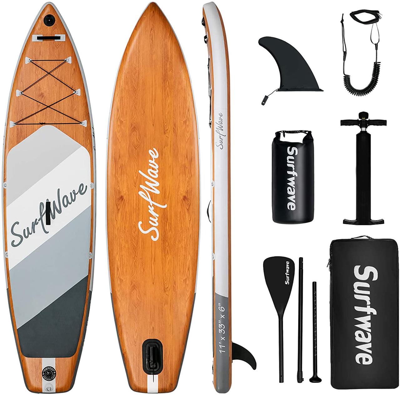 Надувна SUP дошка Hiwo Surfwave grey сірий 11