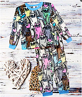 Пижама детская,теплая, вельсофт,рваная махра размер 92-146 см 140