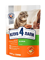 Клуб 4 лапы сухой корм для взрослых кошек с курицей 300 г