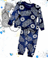 Пижама детская для мальчика Star Wars,теплая,вельсофт, размер 98см - 116 см 98