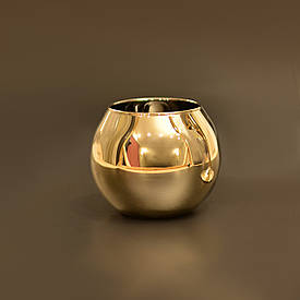 Ваза куля скляна Flora Pasabahce 8 см золото 43407