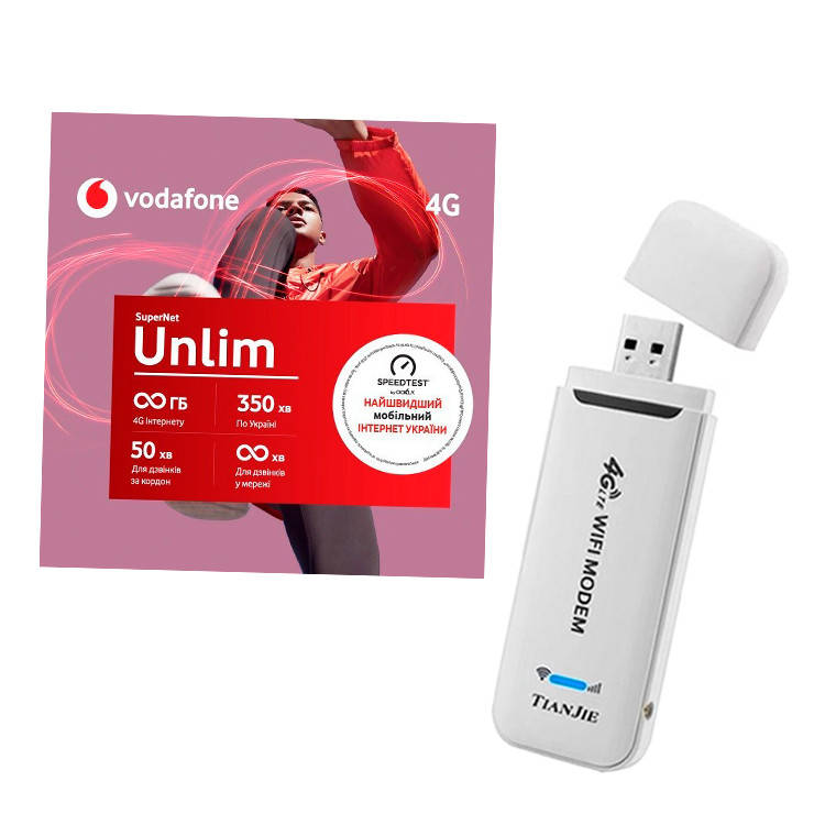 Інтернет комплект 4G Wi-Fi модем + Vodafone Unlim. Повний безліміт., фото 2