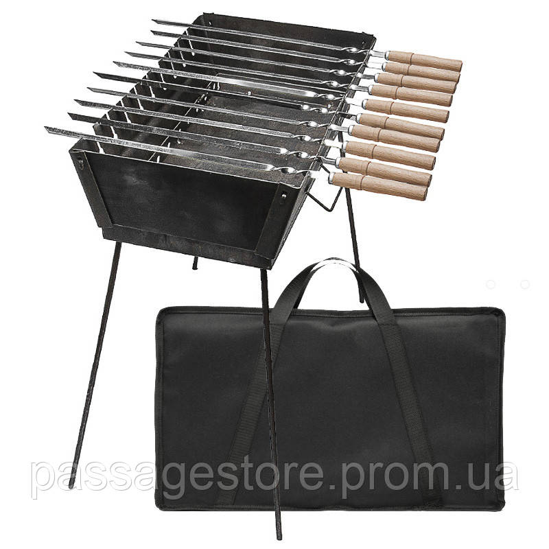Набор для пикника разборной мангал чемодан с чехлом в комплекте 10 ...