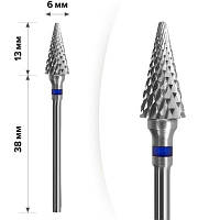 Фреза твердосплавная "Конус " Blue 6*13 - синяя насечка