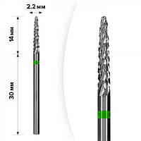Фреза твердосплавная "Конус" Green 2*14 - зеленая насечка