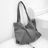 Сумка для покупок/шопер/тоут через плече 7 л вельветова VelvetBag сіра (LB-66121), фото 9