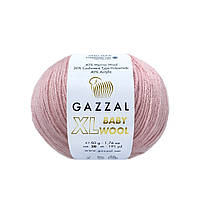 Gazzal BABY WOOL XL (Газзал Бейбi Вул ХL) № 828 рожевий (Пряжа вовняна, нитки для в'язання)