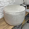 ПУФ круглий великий MeBelle BARRELY-L 70 х 45 см у вітальню, спальню, молочний бежевий велюр, фото 4