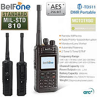 Рация BelFone TD-511 - шифрование AES256/DMR/GPS/IP67 совместимость с Motorola 2600 4400 4600 4801