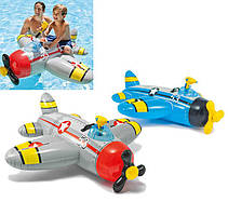 Intex Плотик "Літак" 57537 NP (6) із вбудован. водян. зброєю 132*130 см. від 3-х років