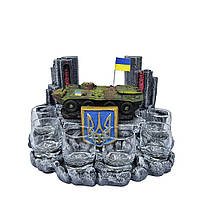 "Украинский БТР-80" декоративная подставка для алкоголя, тематический Мини Бар Shop UA