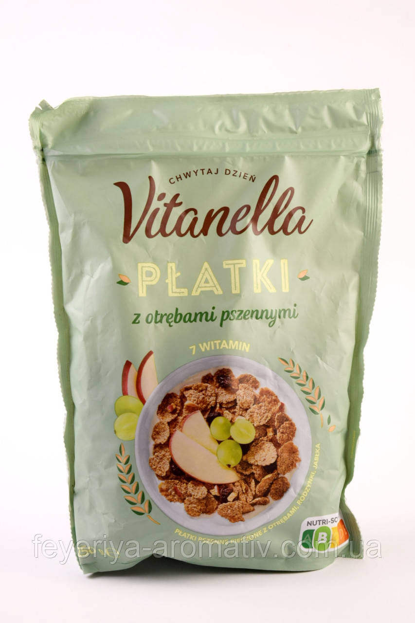 Пластівці з висівками пшеничними Vitanella Platki 250 г Польща