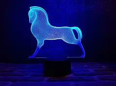 3D Світильник "Срібний кінь"