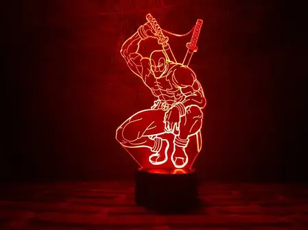 3D Світильник "Дедпул", фото 1