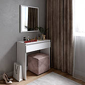 Туалетний столик із дзеркалом у білому кольорі MS6630