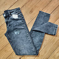 Узкие джинсы для девочки, рост 164, цвет серый