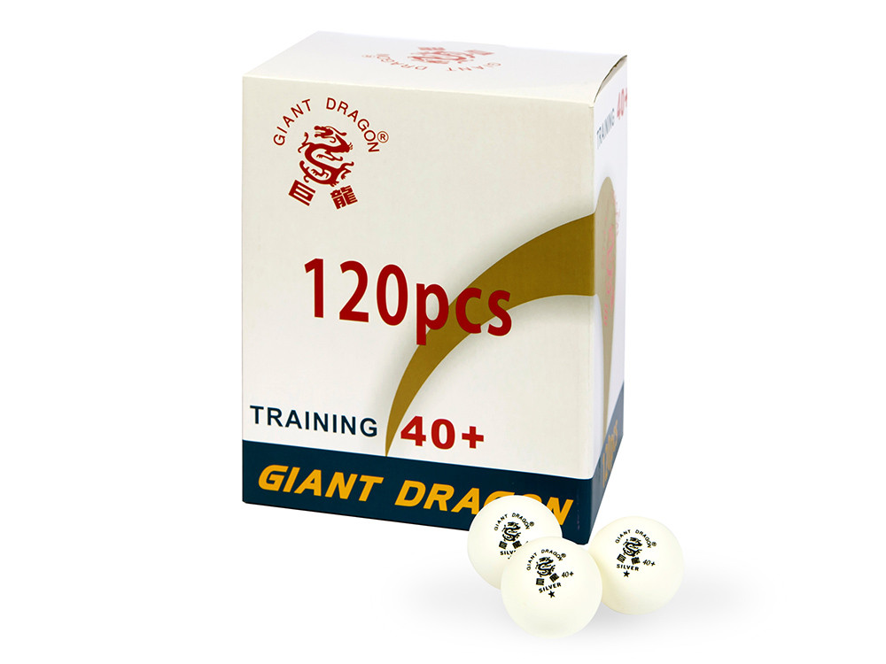 М'ячі для настільного тенісу Giant Dragon Training Silver 40+ 1звук 120 шт. білі