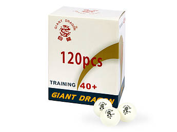 М'ячі для настільного тенісу Giant Dragon Training Silver 40+ 1звук 120 шт. білі