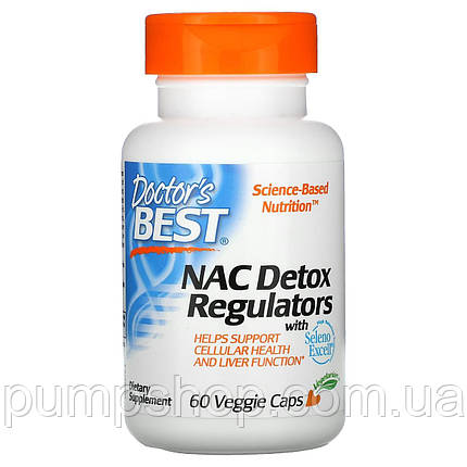 Амінокислота N-ацетил L-цистеїн Doctor's Best NAC Detox Regulators with Seleno Excell 60 капс., фото 1