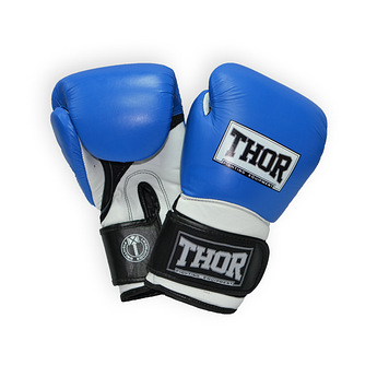 Рукавиці боксерські THOR PRO KING 14oz/PU/синьо-біло-чорні