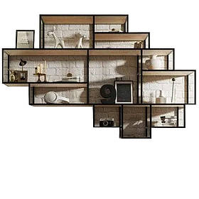 Навісна - настінна Полиця лофт 180*30*120 см. "Lion" LNK LOFT