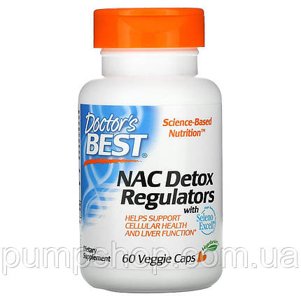 Амінокислота N-ацетил L-цистеїн Doctor's Best NAC Detox Regulators with Seleno Excell 60 капс., фото 2