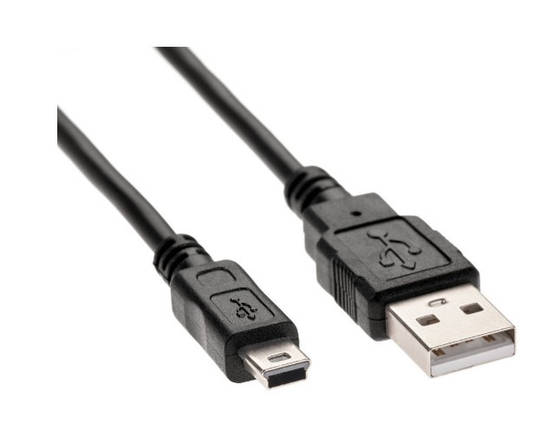 USB кабель Mini 1m чорний, фото 2