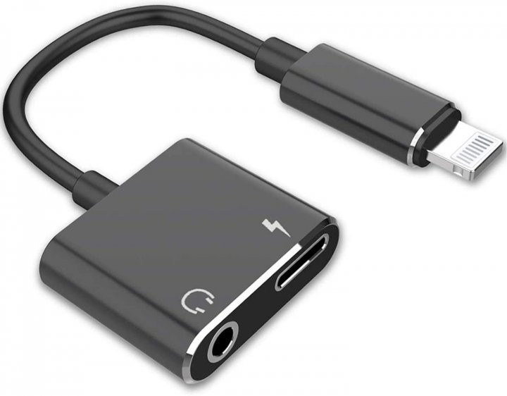 Перехідник Розгалужувач для iPhone 2 в 1 Lightning і 3,5 мм Audio AUX Адаптер Сплітер для Прослуховування Музики