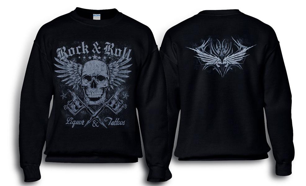 Толстовка Світшот ROCK & ROLL Liquor & Tattoos